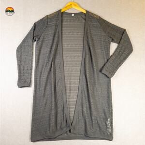 Yitty Cardigan Sweater Gray Long Sleeve Open Front Knitted Oversized Women's XL